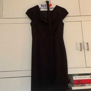 Calvin Klein cowl neck short sleeve black dress